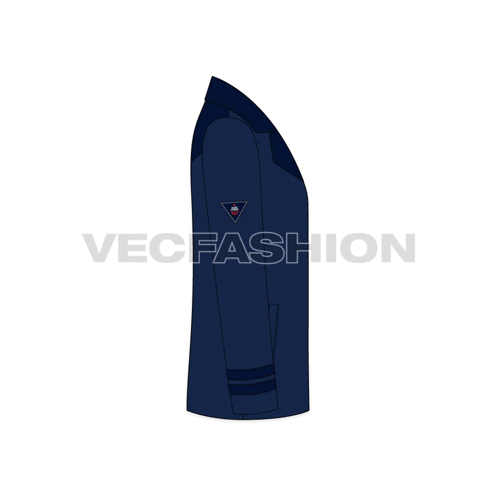 Mens Classic Navy Blue Pea Vector Coat