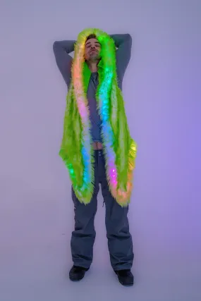 Men's LED Fur Vest in "Just The Tip-Lime"