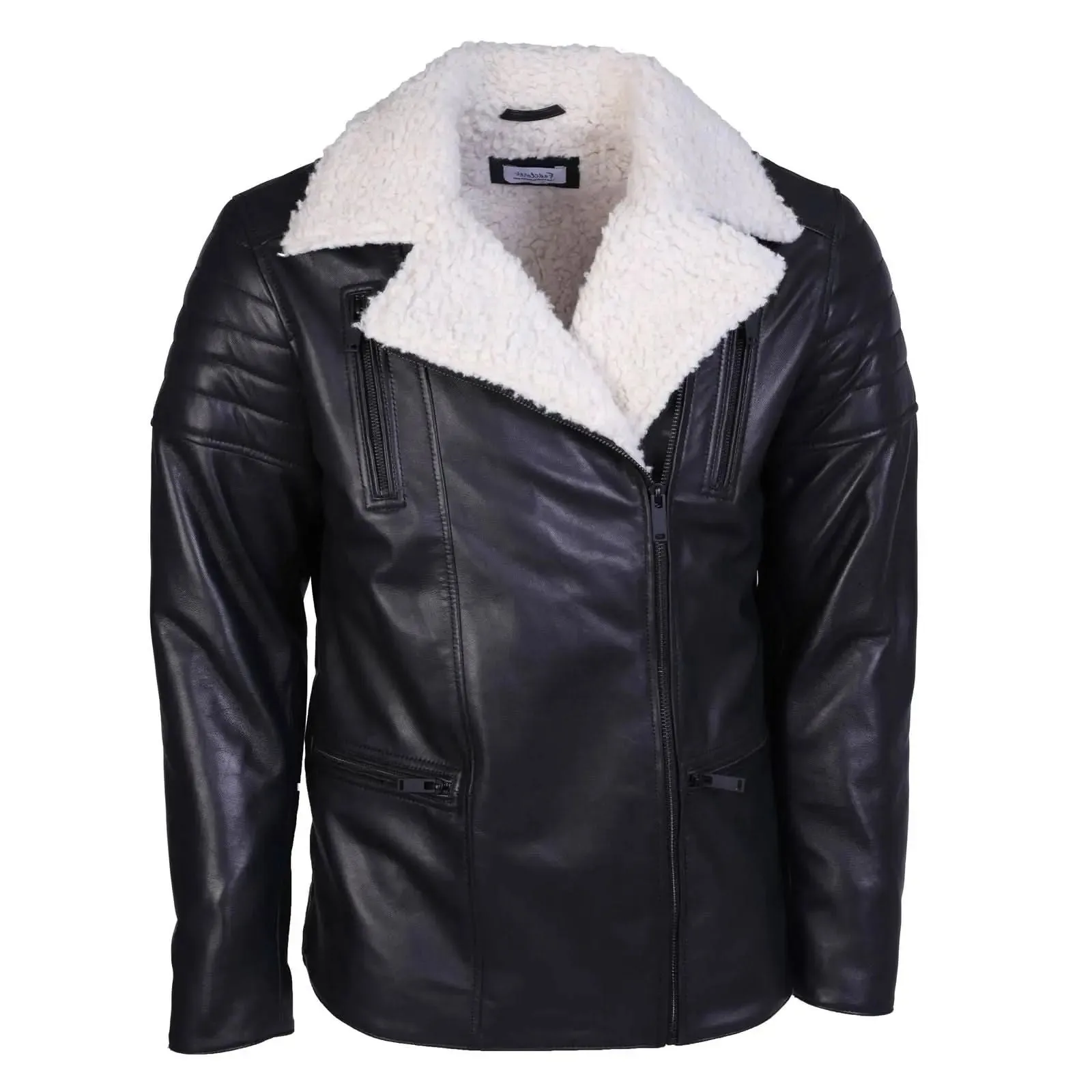 Men's Luxurious Curly Fur Shearling Leather Jacket