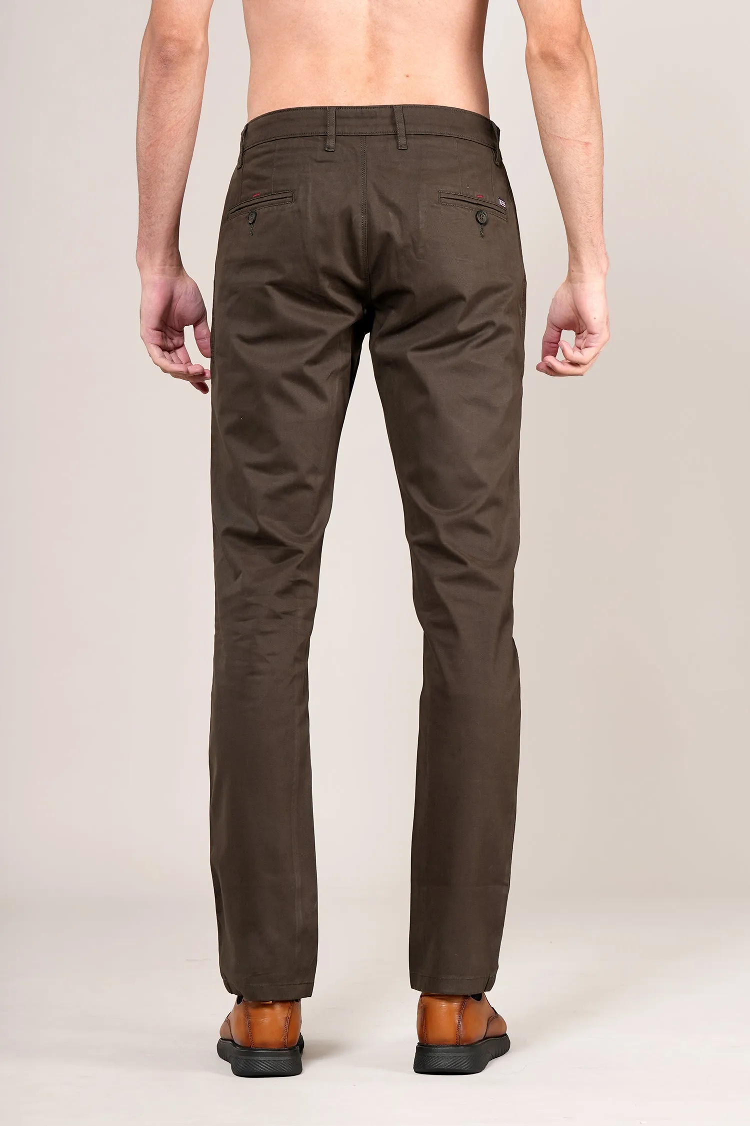 Men's Military Solid Non-Pleated Casual Trouser