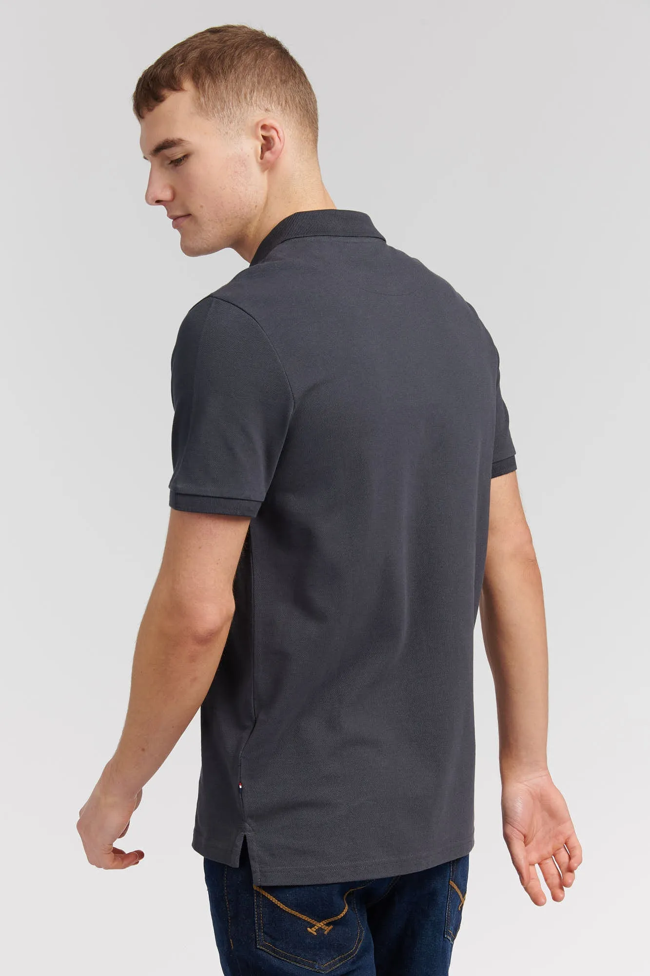 Mens Pique Polo Shirt in Ebony