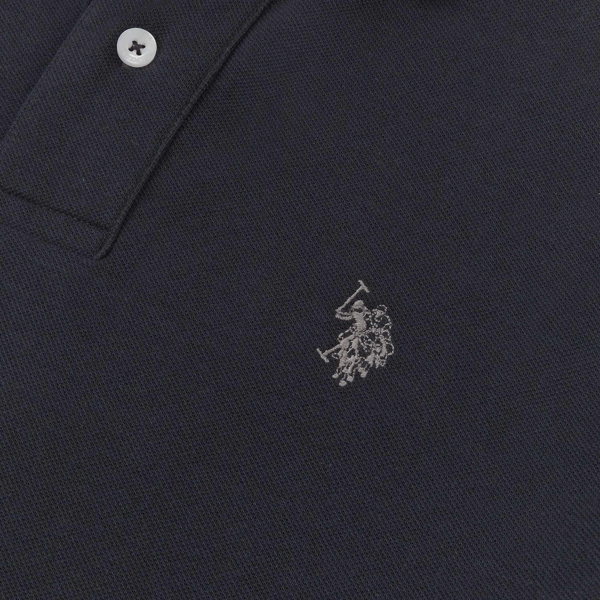 Mens Pique Polo Shirt in Ebony