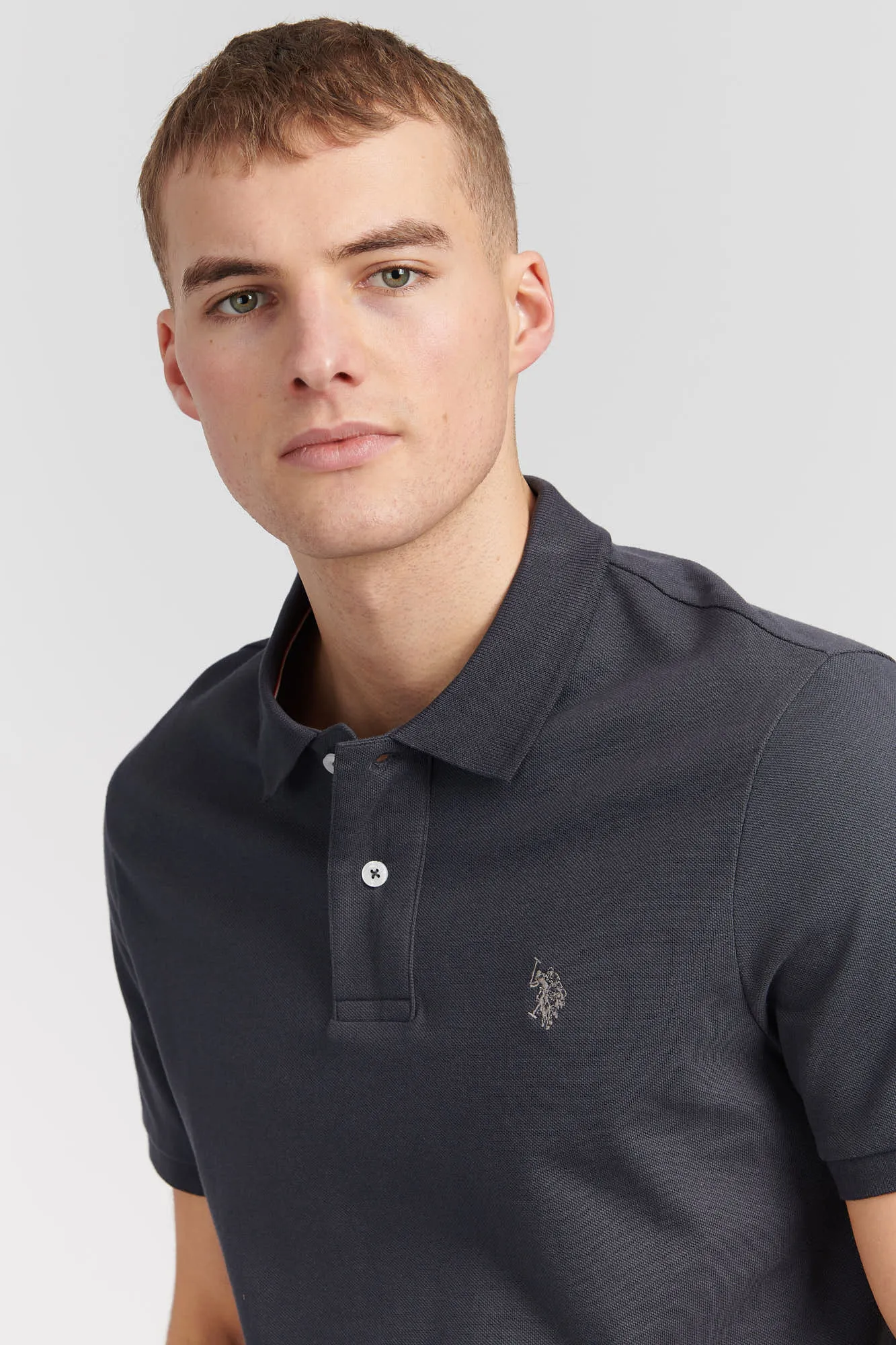 Mens Pique Polo Shirt in Ebony