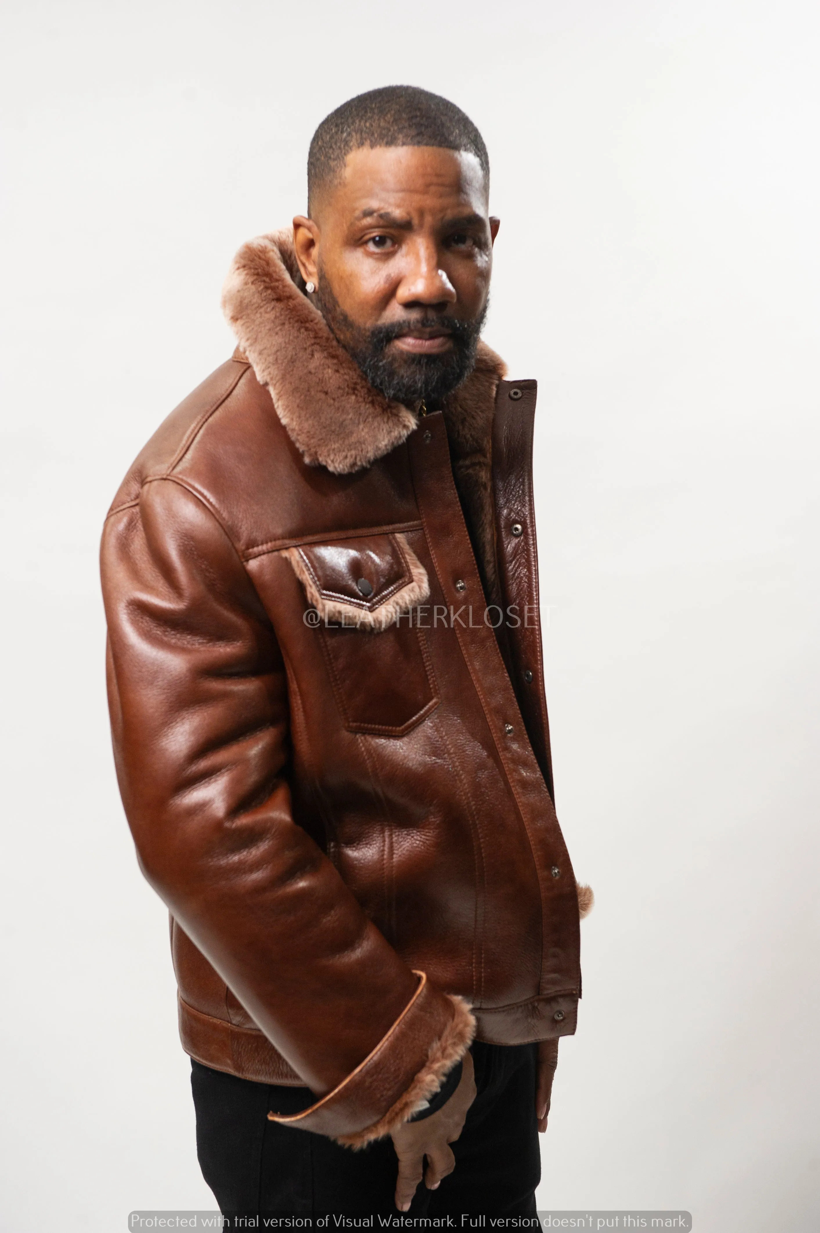 Men's Troy Shearling Jacket [Cognac]