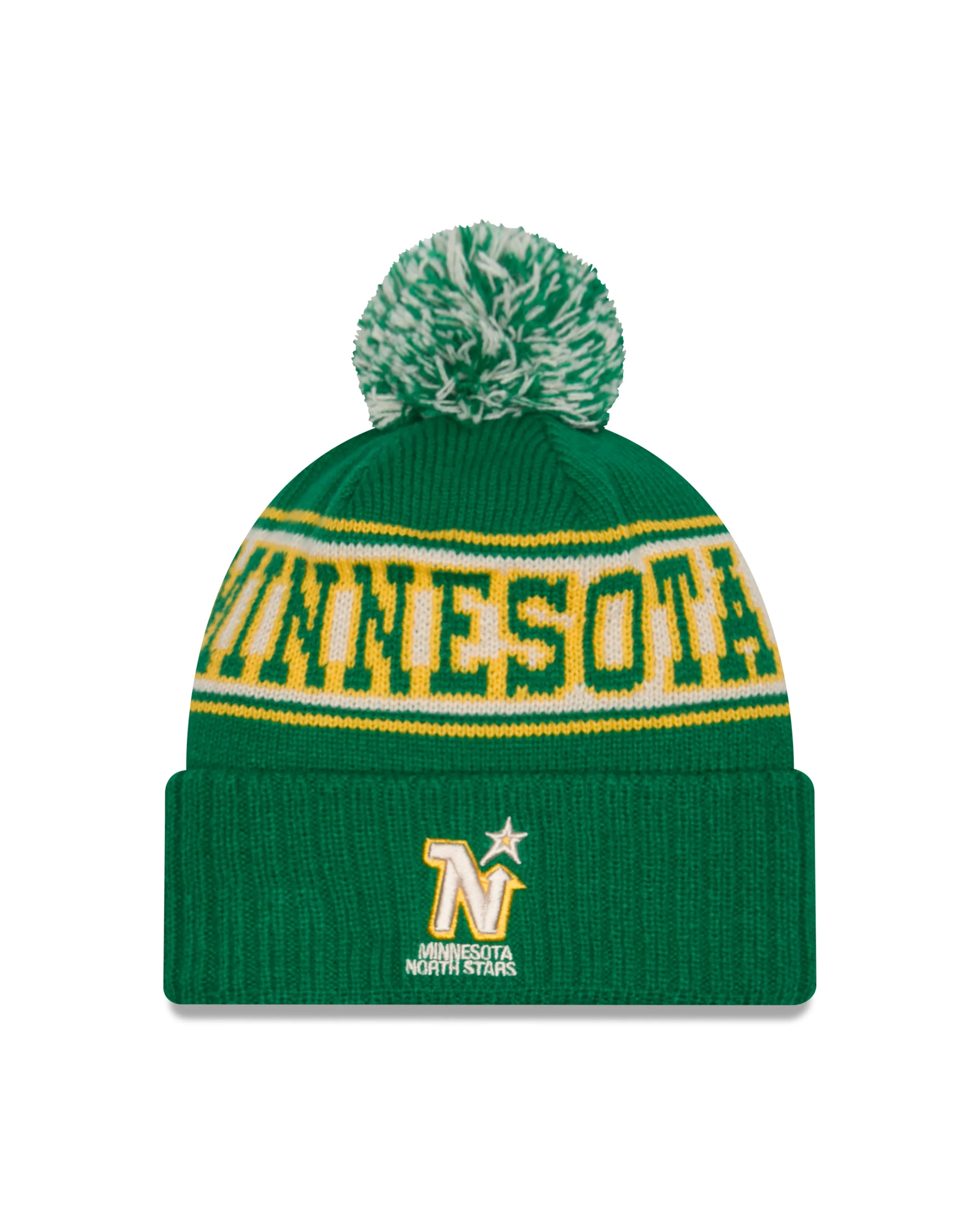 Minnesota North Stars NHL New Era Men's Green Retro Knit Pom Hat