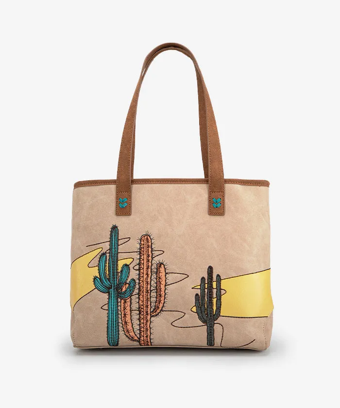 Montana West Cactus Embroidered Tote Bag