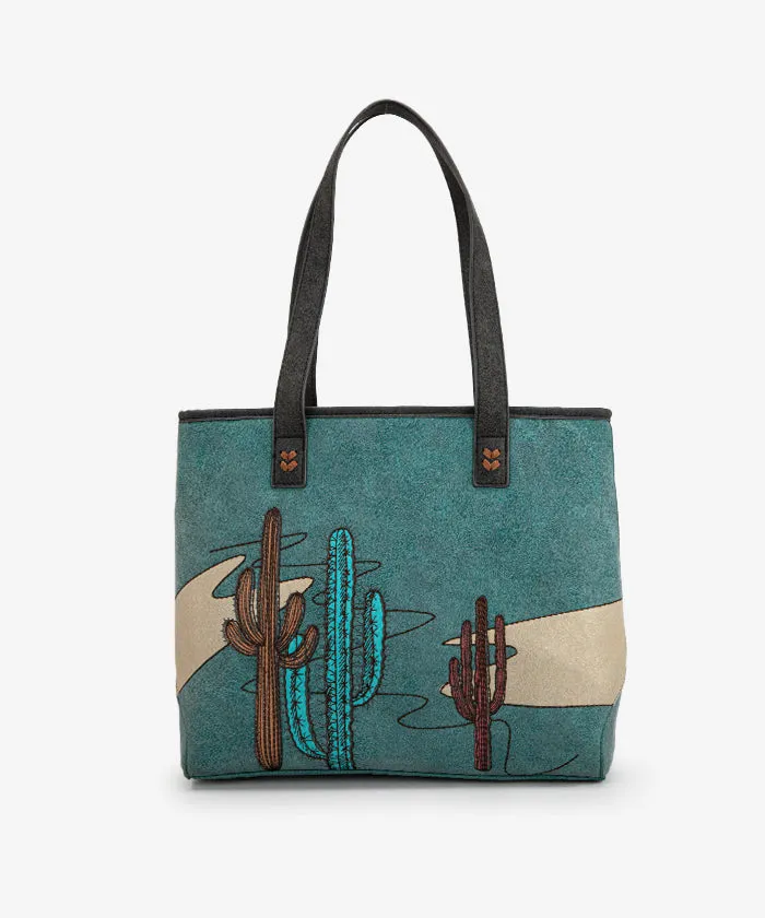 Montana West Cactus Embroidered Tote Bag