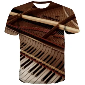 Music T shirts Men Instrument Tshirts Casual Retro T shirts Funny Electronic Tshirt Printed