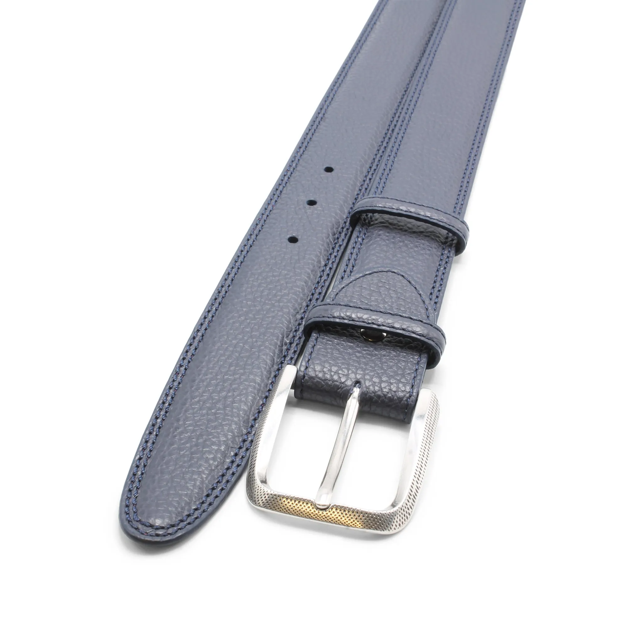 Navy Blue Mottled Dimple Prong Belt