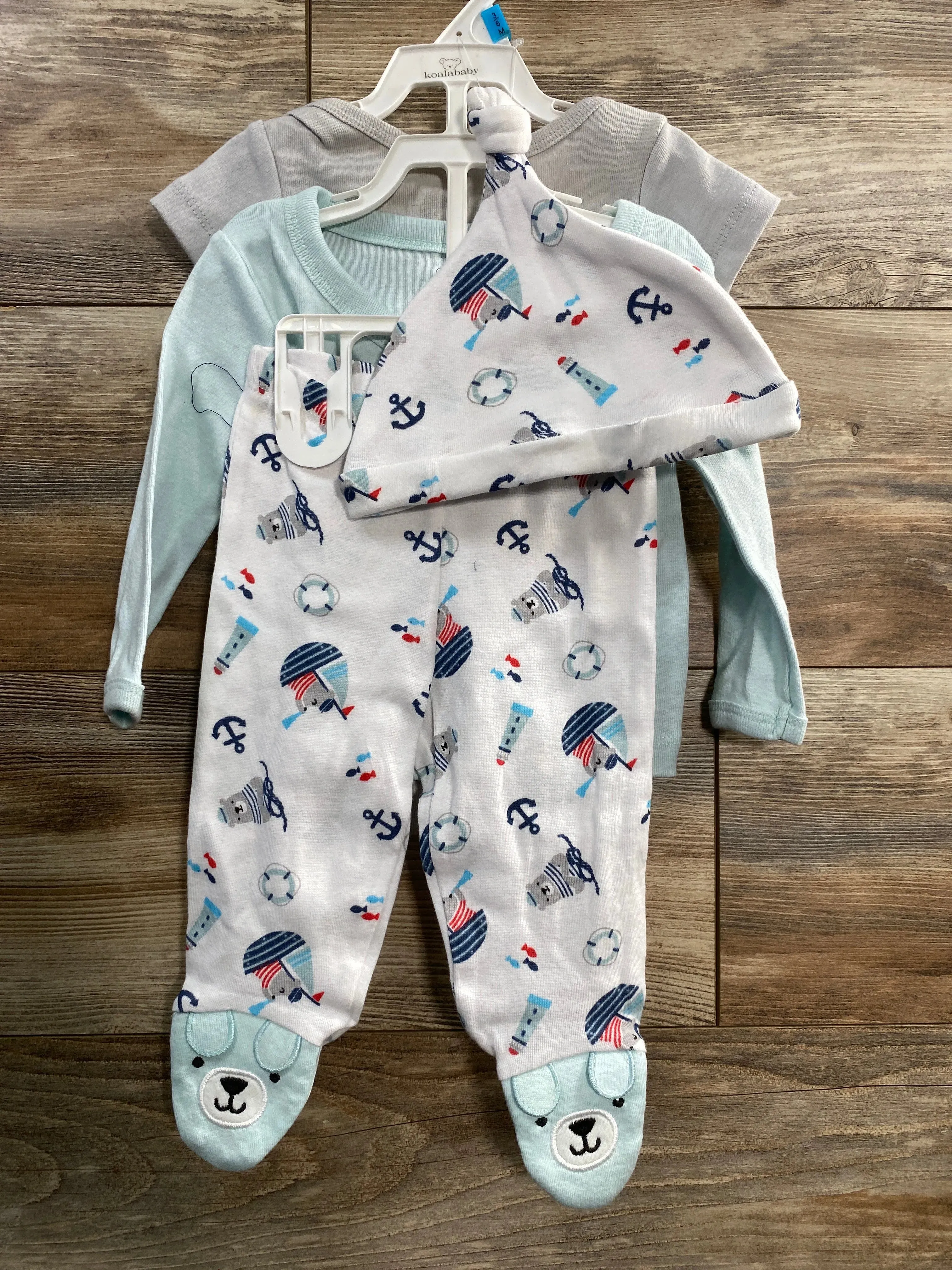 NEW Koala Baby 4pc Bodysuit Set Mint sz 3-6m