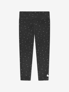 Nike Girls Swoosh Logo Leggings in Black