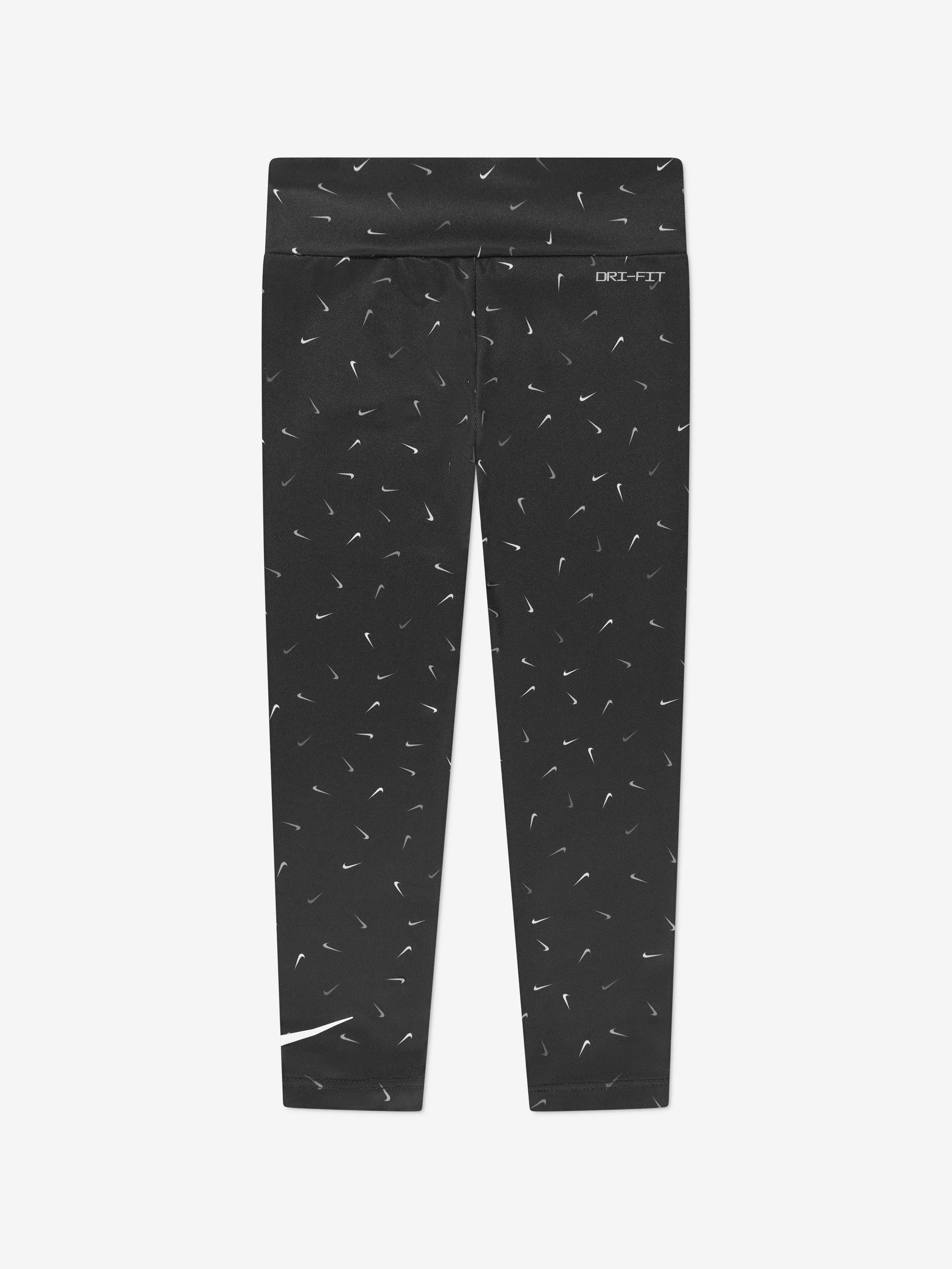 Nike Girls Swoosh Logo Leggings in Black