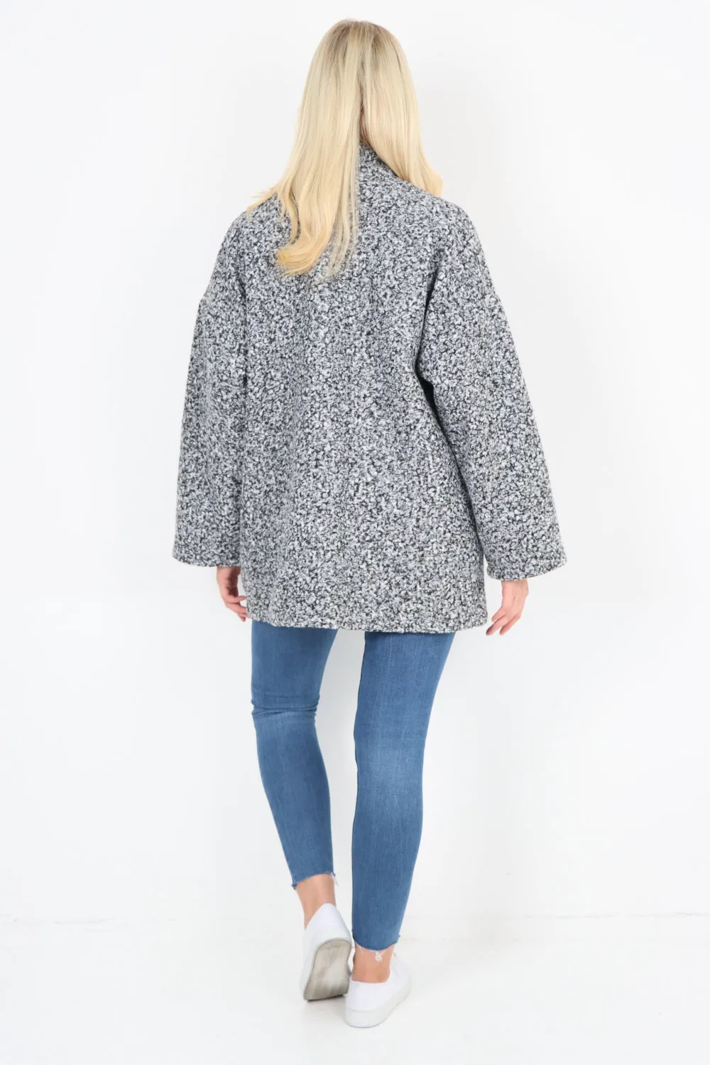 Open Front Teddy Boucle Cardigan