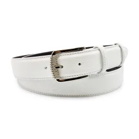 Optic White Mottled Ridge Prong Belt