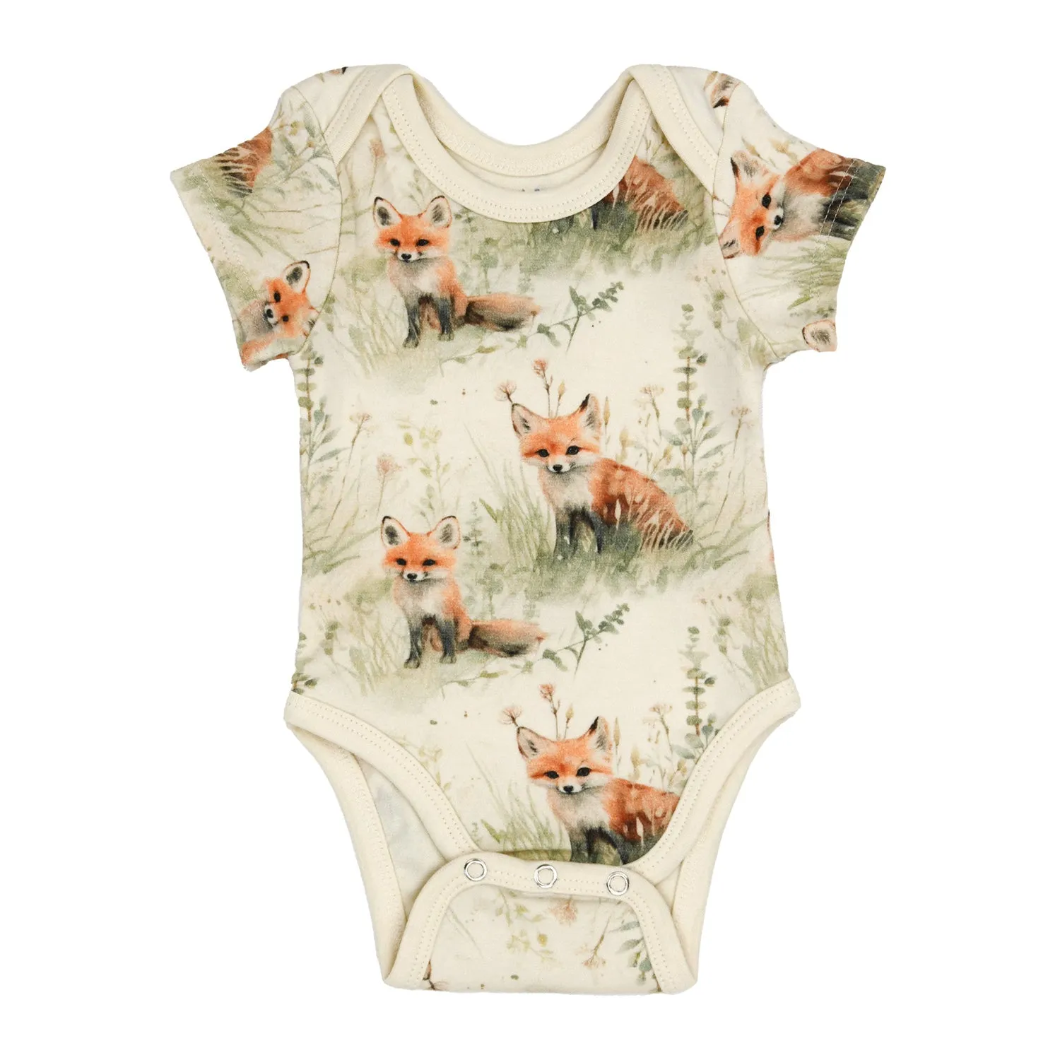 Organic Cotton Short Sleeve Baby Bodysuit, Clover