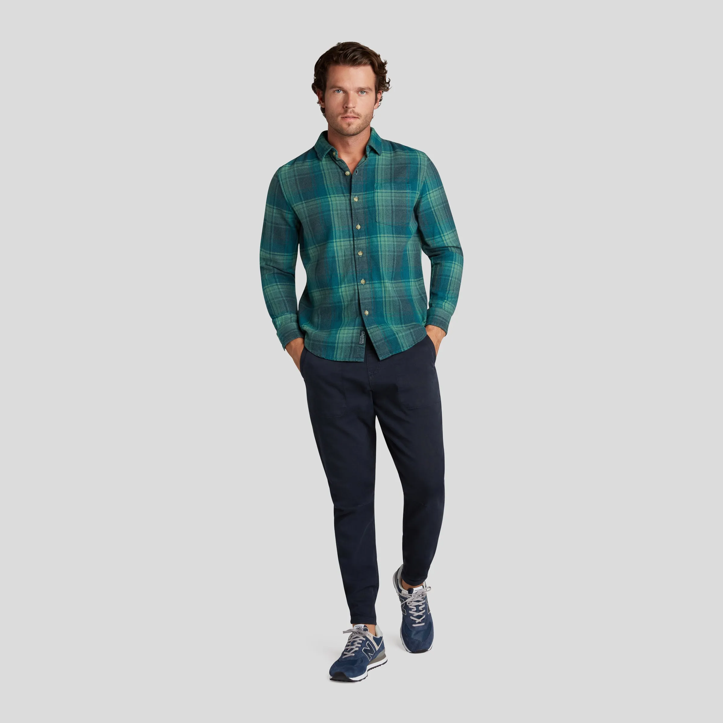 Palisades 3 Ply Jaspe Flannel - Verdant Green Plaid