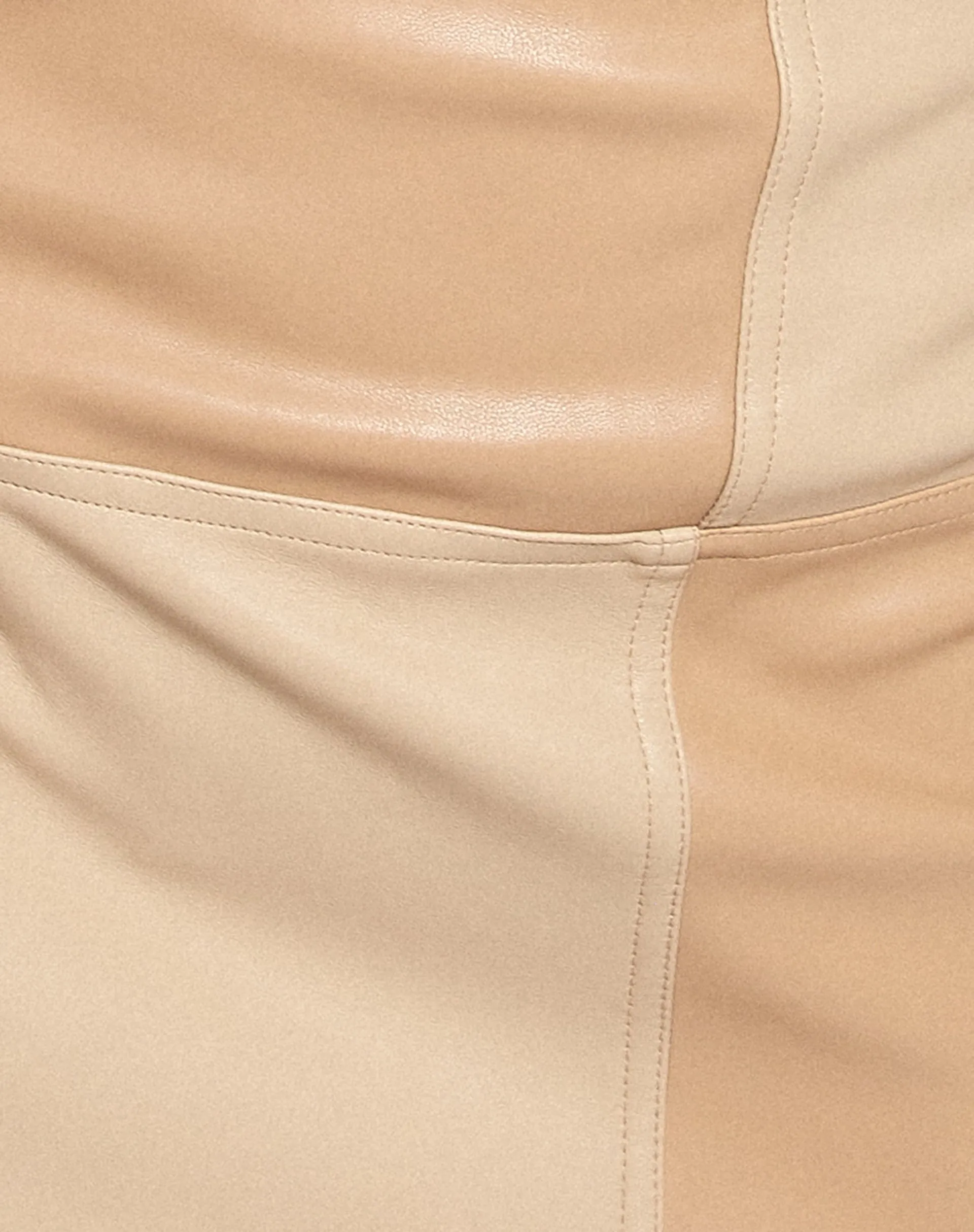 Peillo Mini Skirt in PU Tan Cream