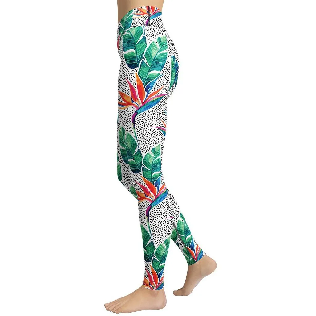 Polka Dot Floral Yoga Leggings