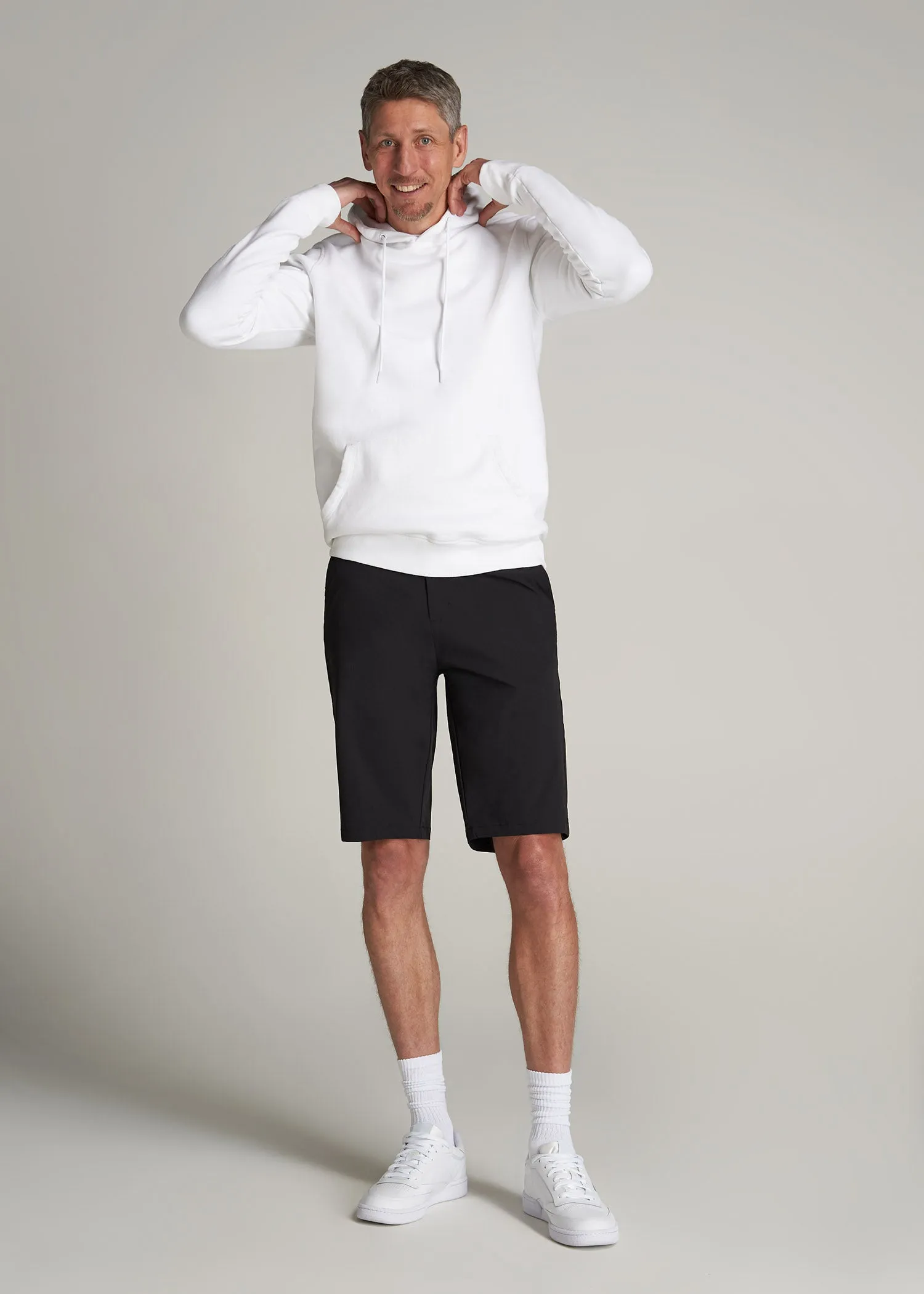 Premium Hybrid Shorts for Tall Men in Black