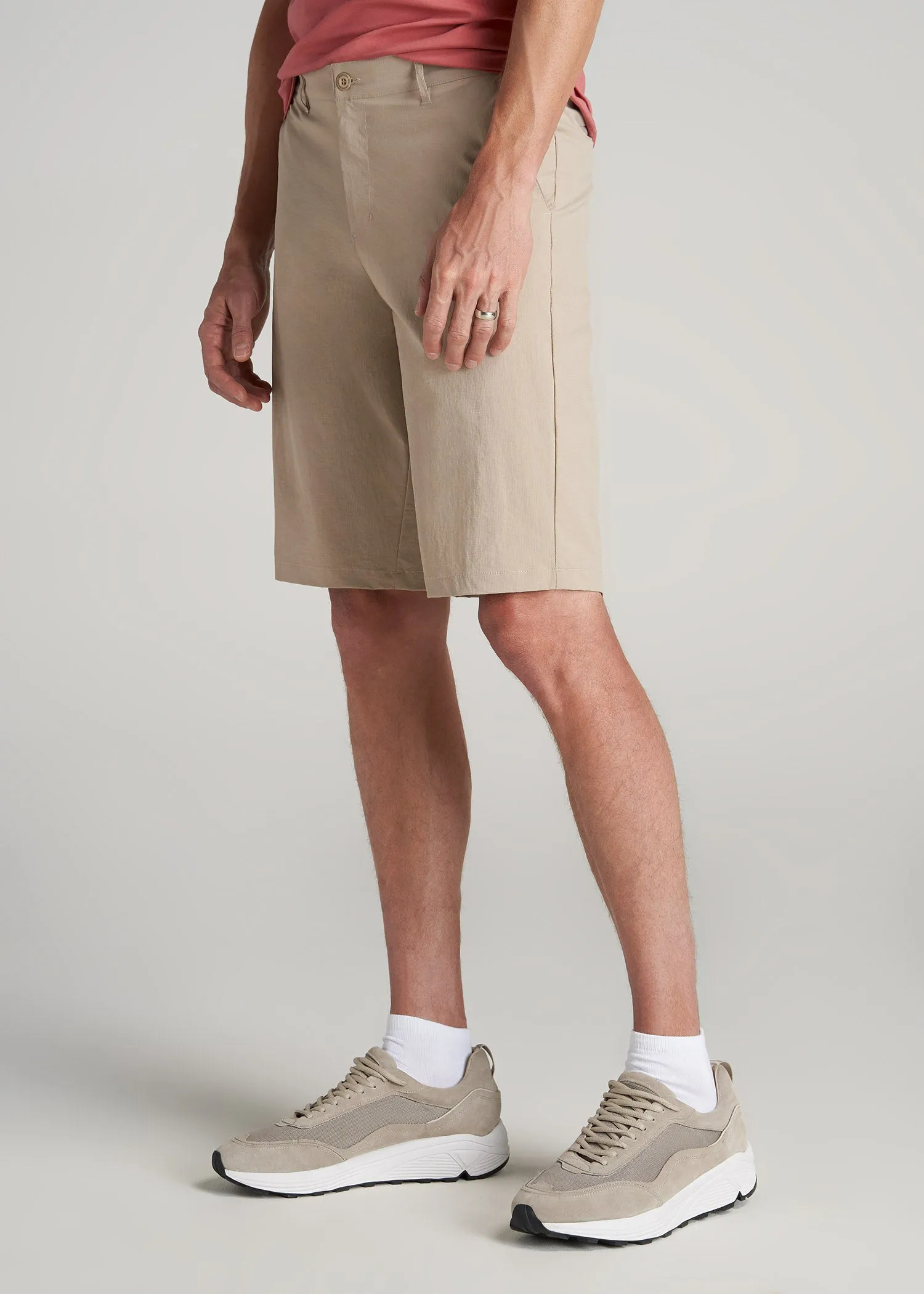 Premium Hybrid Shorts for Tall Men in Clay