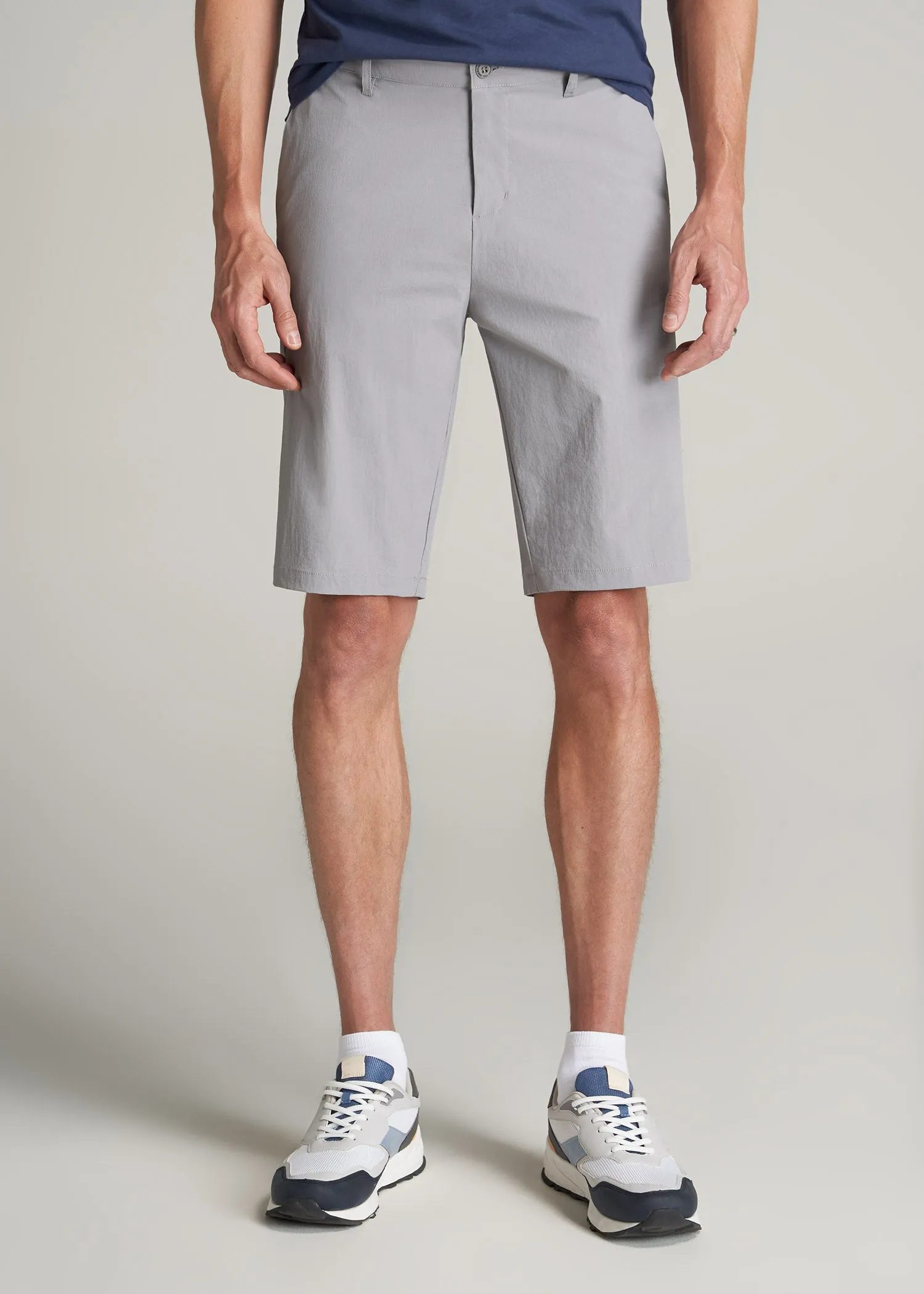 Premium Hybrid Shorts for Tall Men in Night Owl Grey