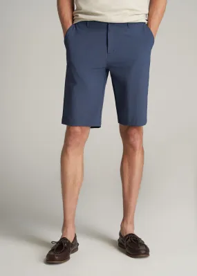 Premium Hybrid Shorts for Tall Men in Smoky Blue