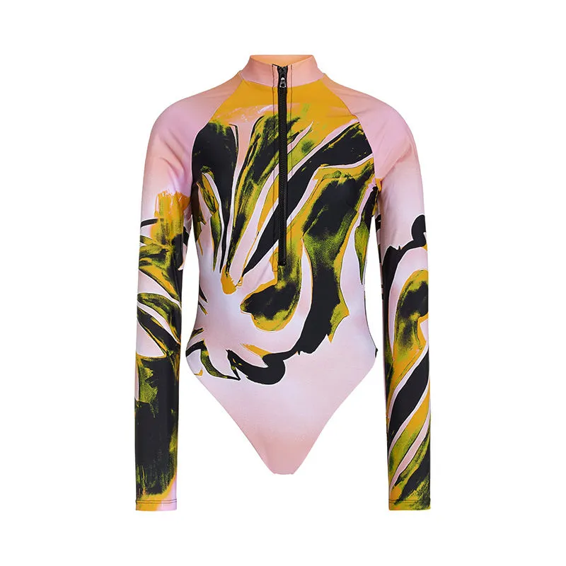 Printed spandex bodysuit