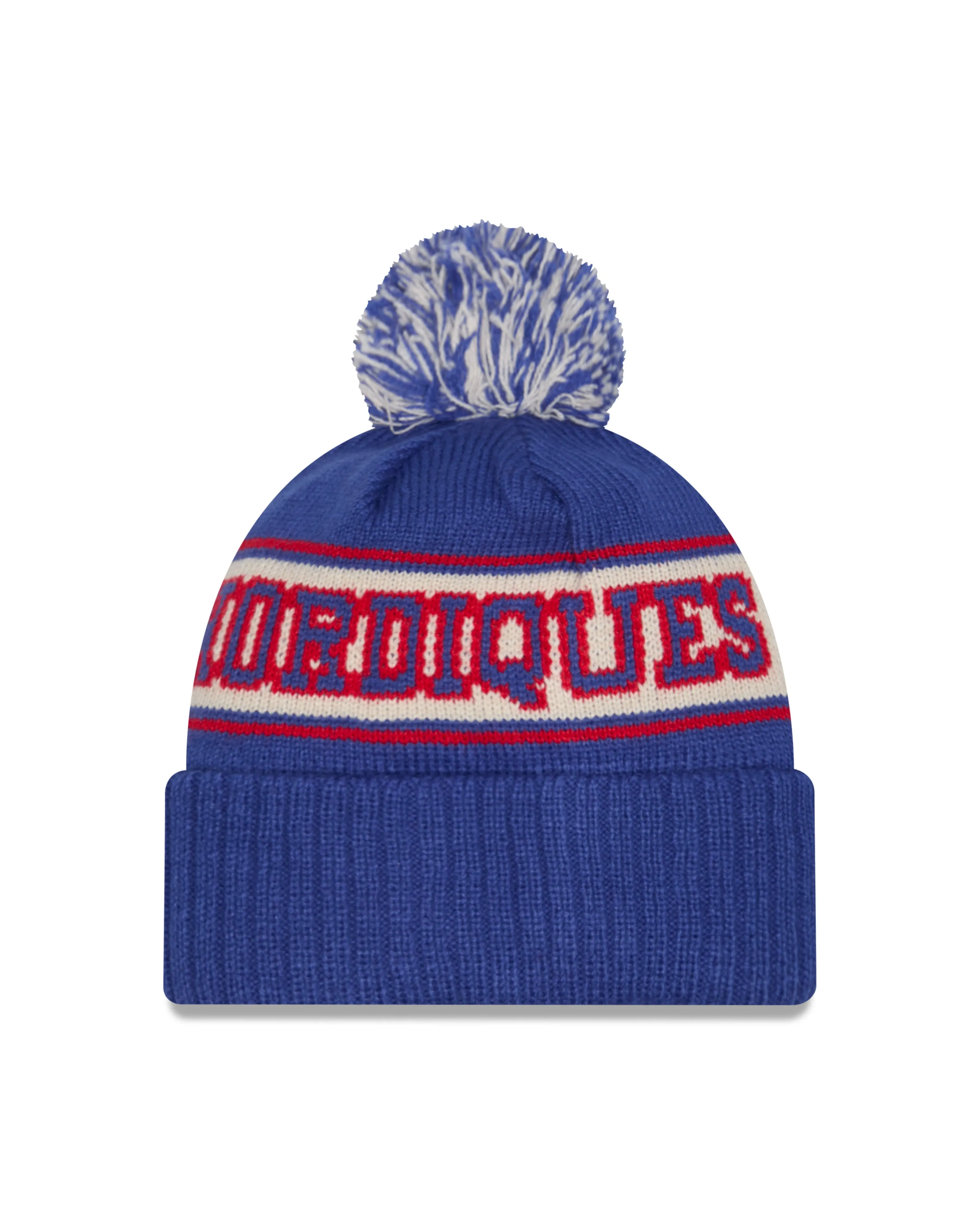 Quebec Nordiques NHL New Era Men's Royal Retro Knit Pom Hat