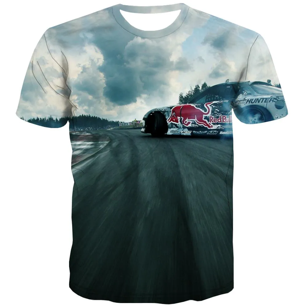 Racing Car T shirts Men Metal T-shirts Graphic City Shirt Print Gray Tshirts Cool Retro Tshirt Printed