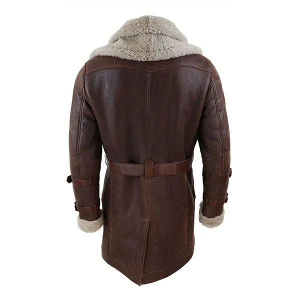 RAF Aviator Real Bomber Shearling Leather Coat for Men