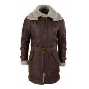 RAF Aviator Real Bomber Shearling Leather Coat for Men