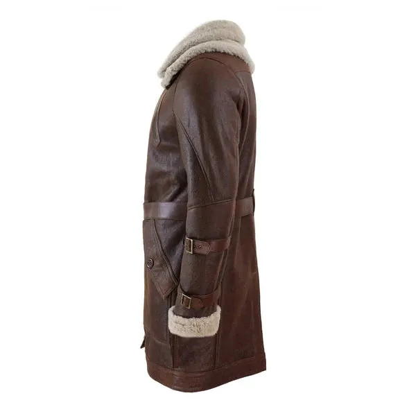 RAF Aviator Real Bomber Shearling Leather Coat for Men