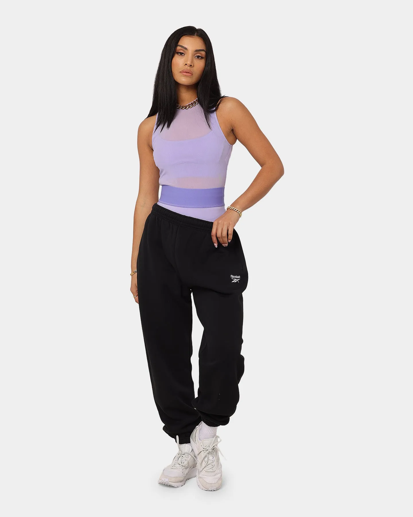 Reebok Women's Cardi B Two-In-One Bodysuit Purple