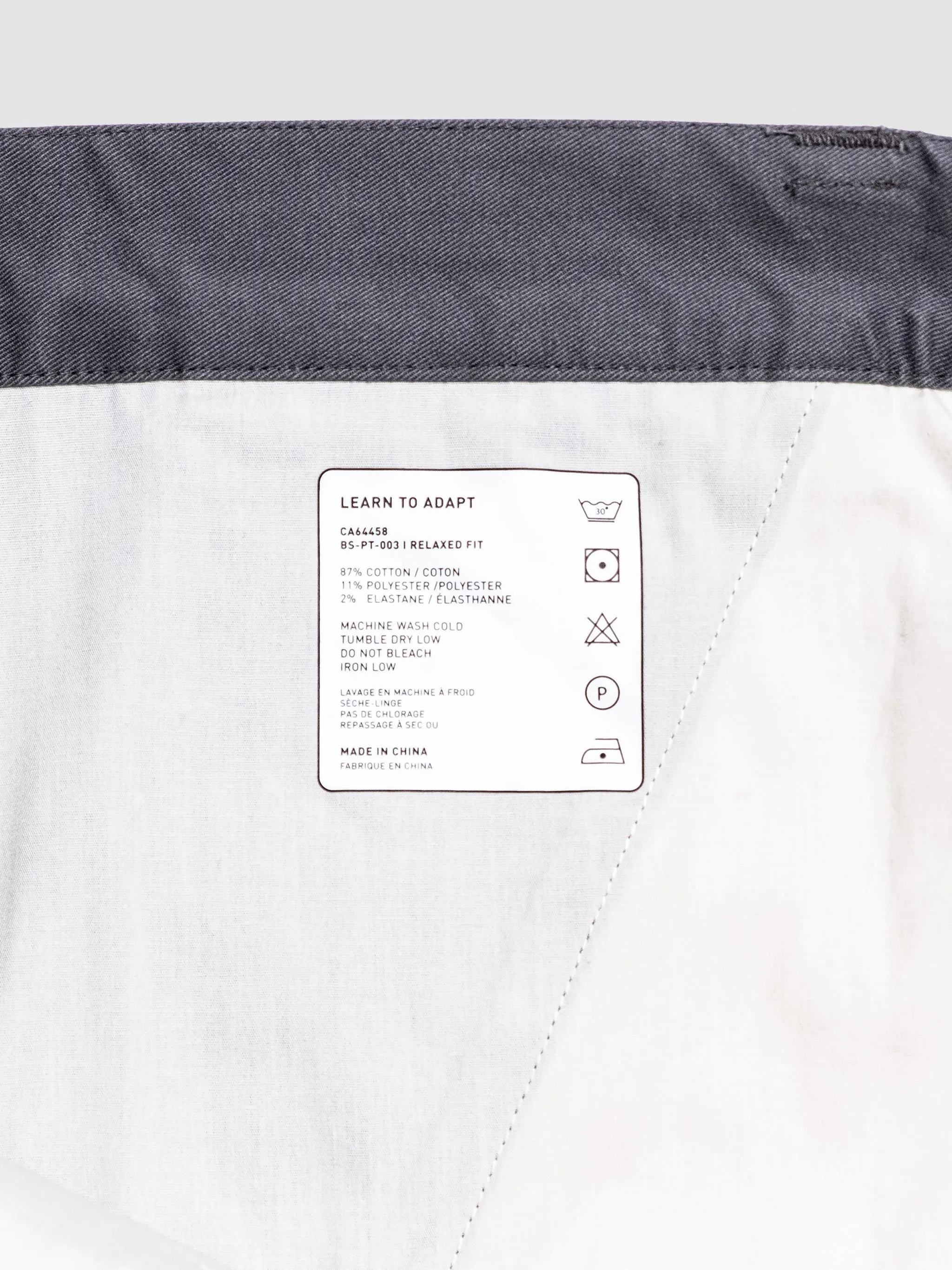 Relaxed Fit Chino Pant Charcoal Gray