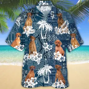 Rhodesian Ridgeback Hawaiian Shirt, Floral Dog Short Sleeve Hawaiian Aloha Shirt, mens hawaiian shirt, Summer aloha shirt