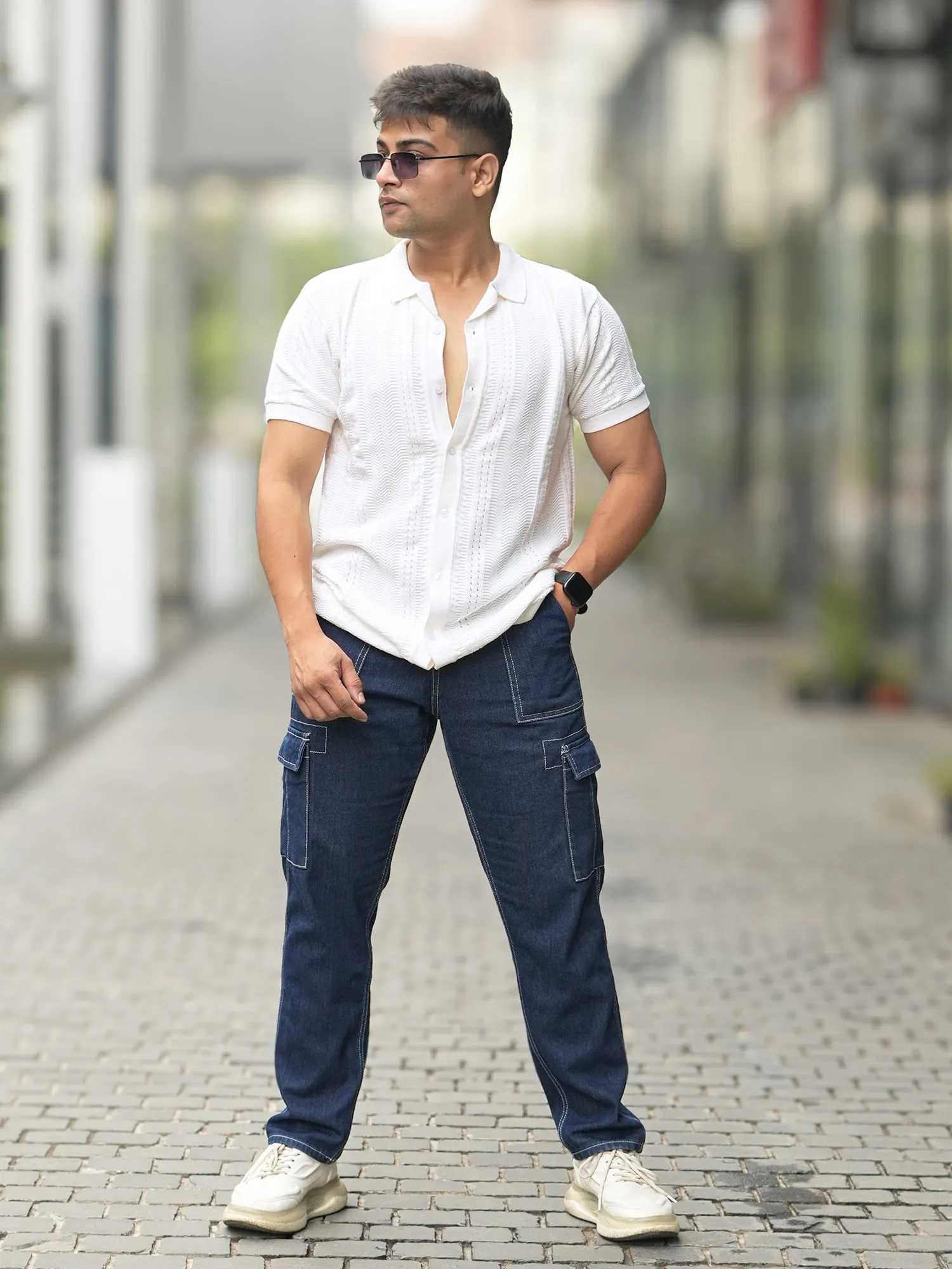 Ribbed FlatKnit White Shirt