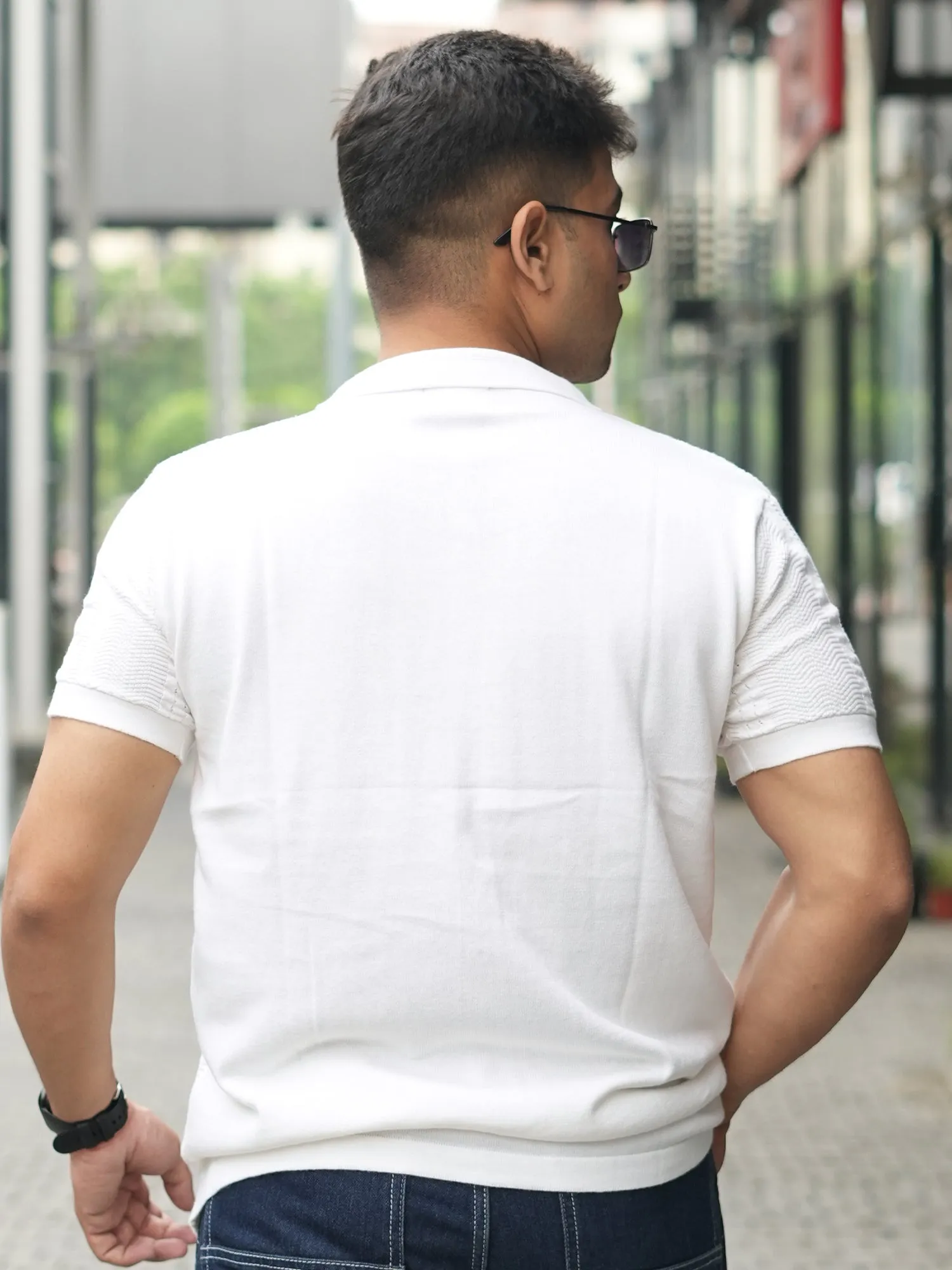 Ribbed FlatKnit White Shirt