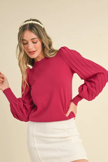 Ribbed Sleeve Sweaters - 3 Colors!