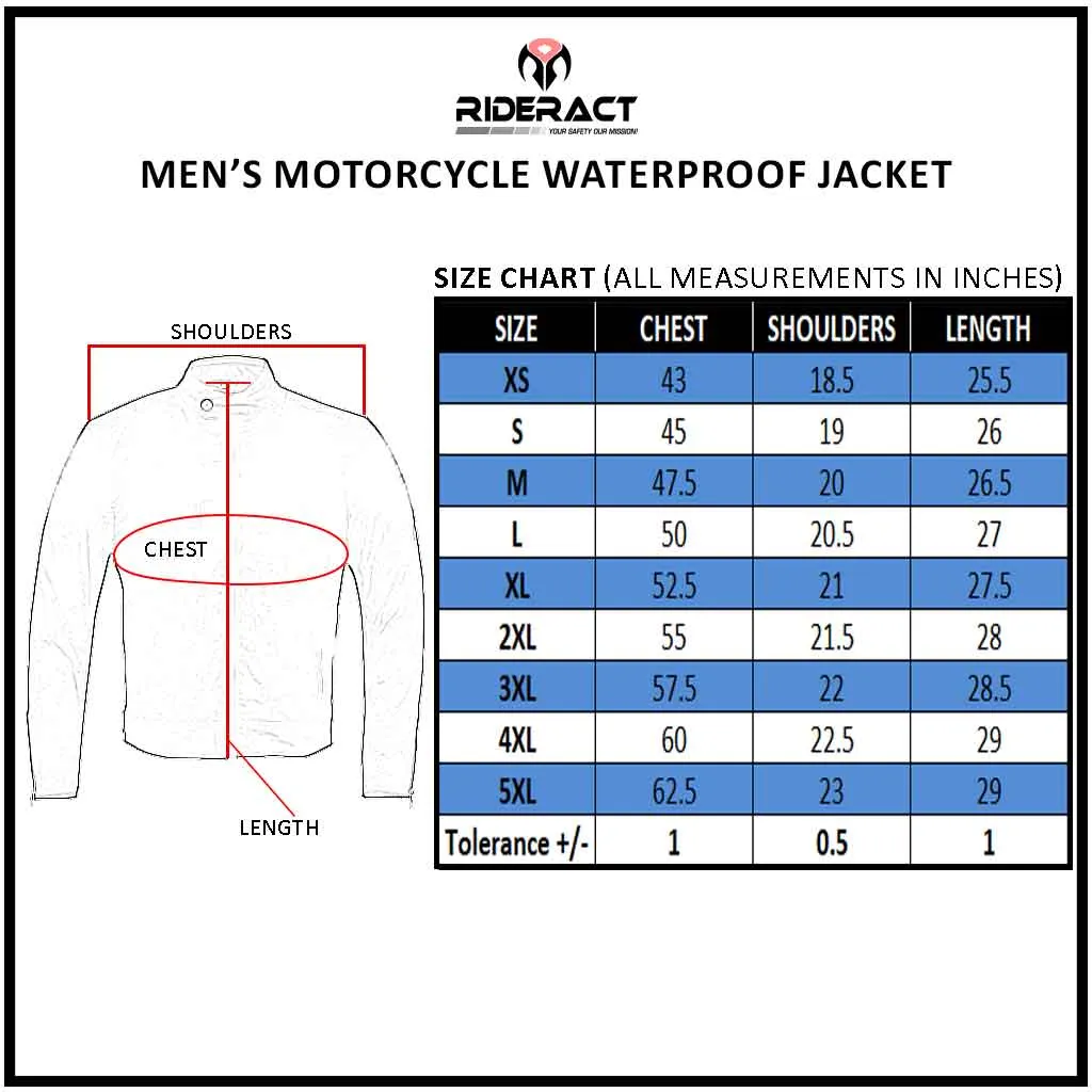 RIDERACT® Waterproof Motorcycle Jacket Cordura Classic Black