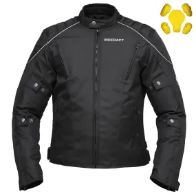 RIDERACT® Waterproof Motorcycle Jacket Cordura Classic Black