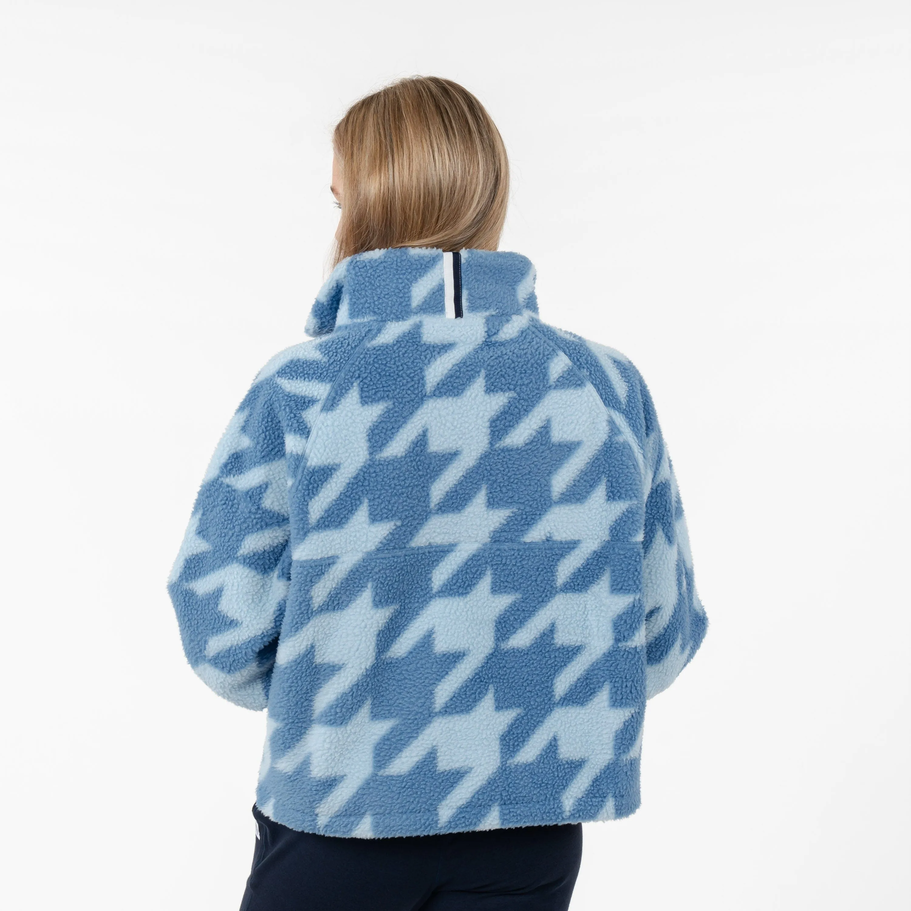 Rivanna Fleece Pullover | The Bold Houndstooth - Highcountry Blue/Pure Blue