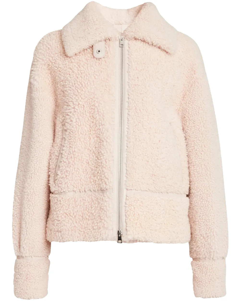 Rose Shearling Moto Jacket