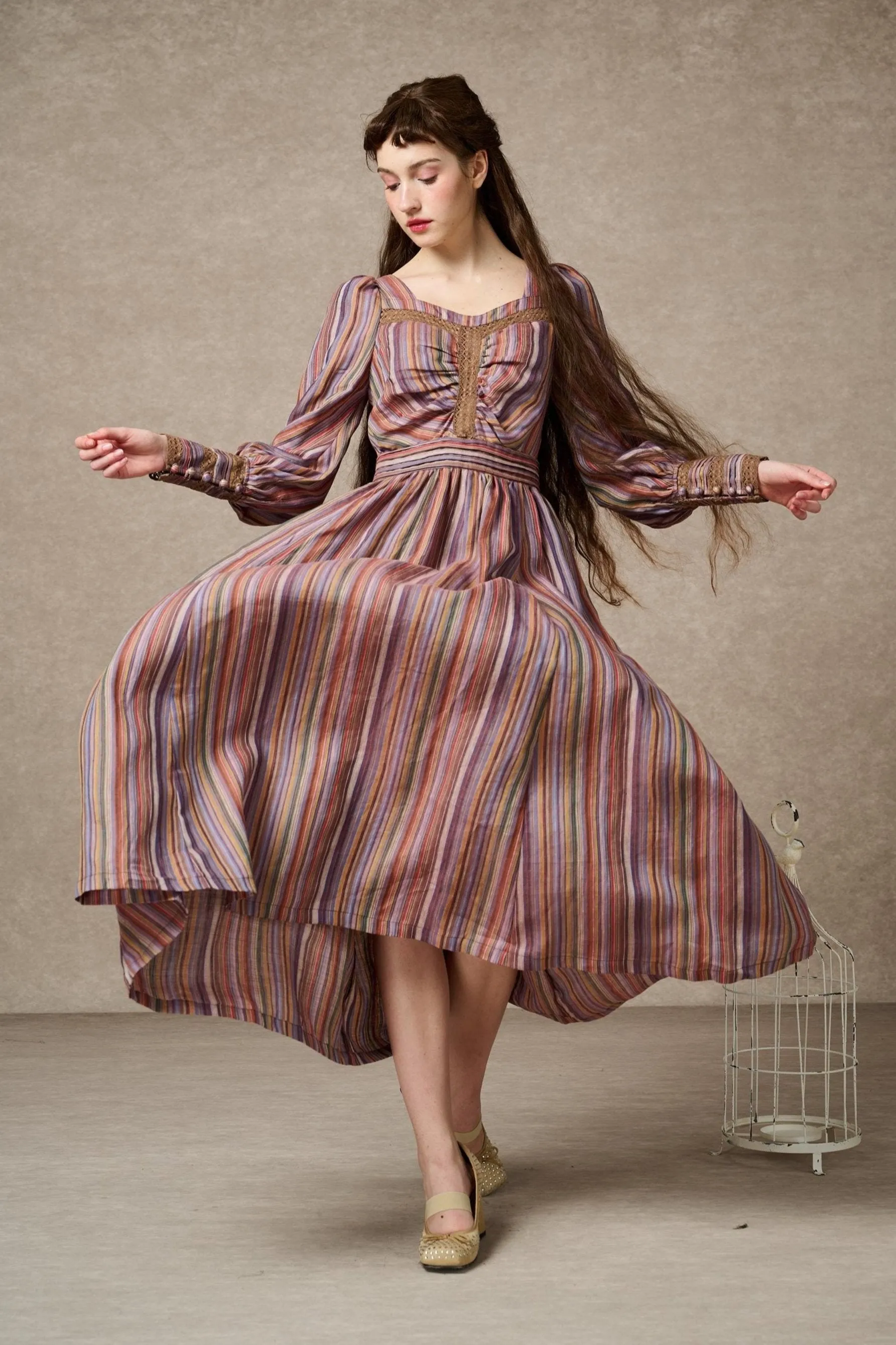 Sally 21 | Regency Striped Linen Dress