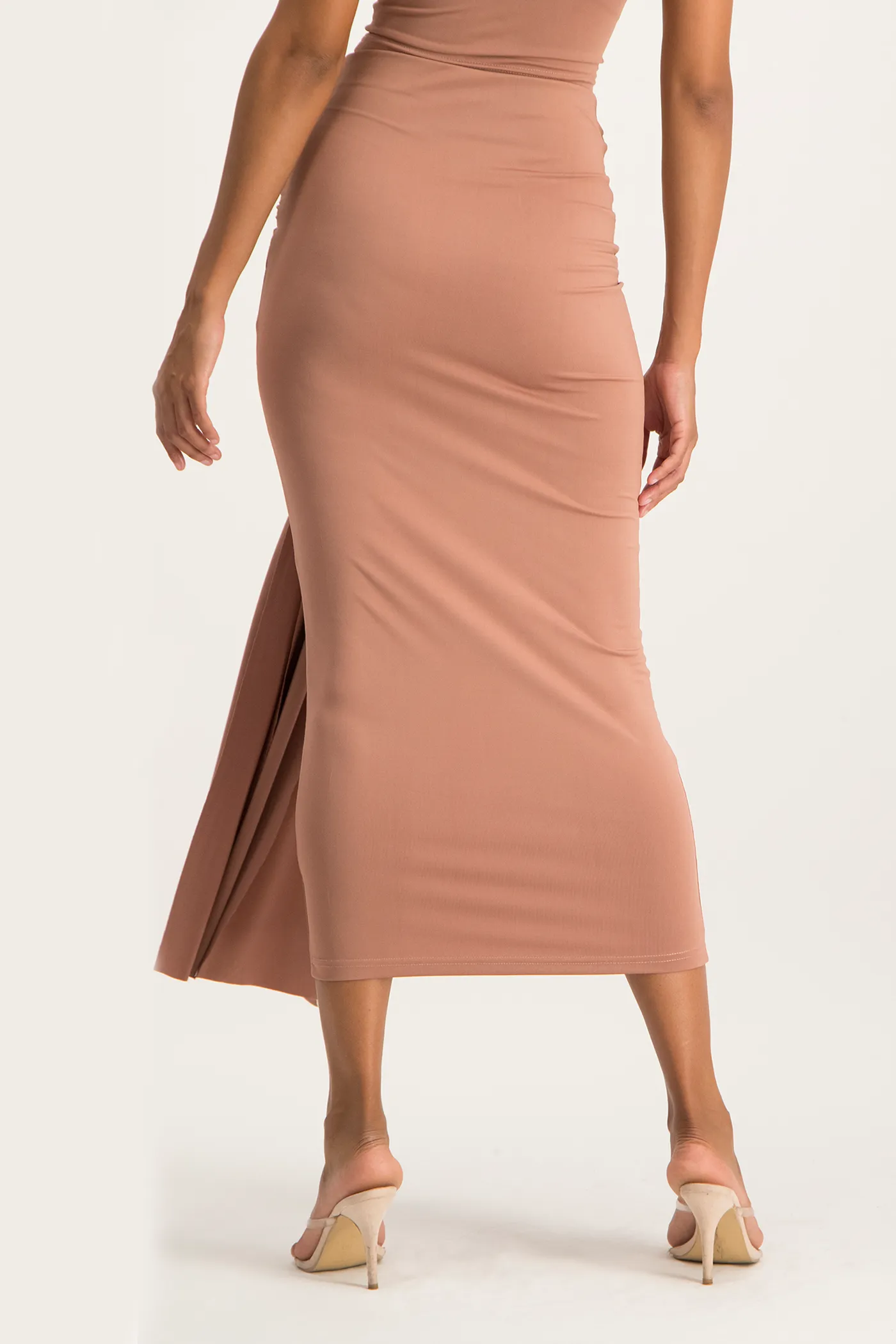 Savannah Wrap Tie Detail Skirt - Blush