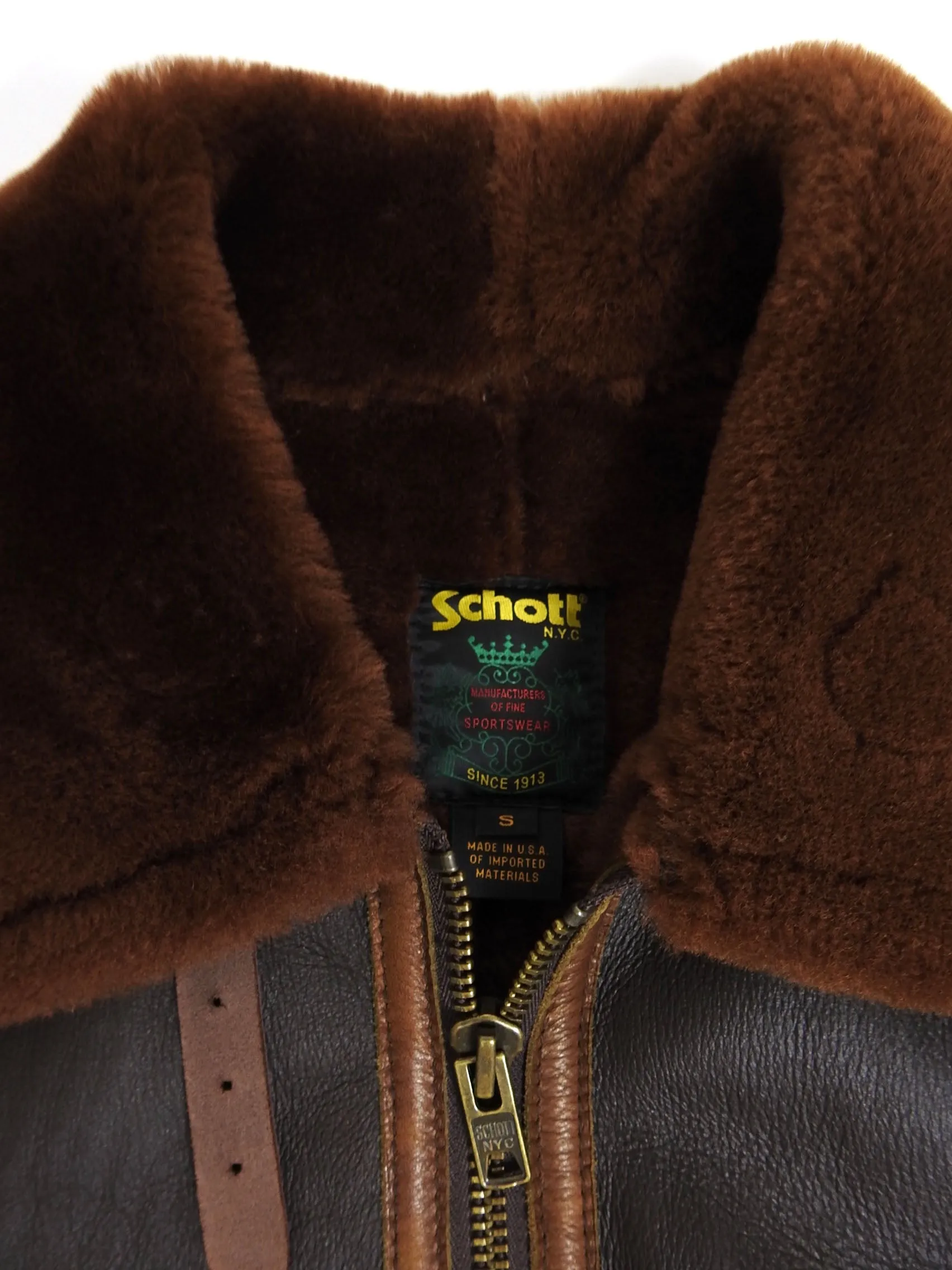 Schott Shearling Size Small