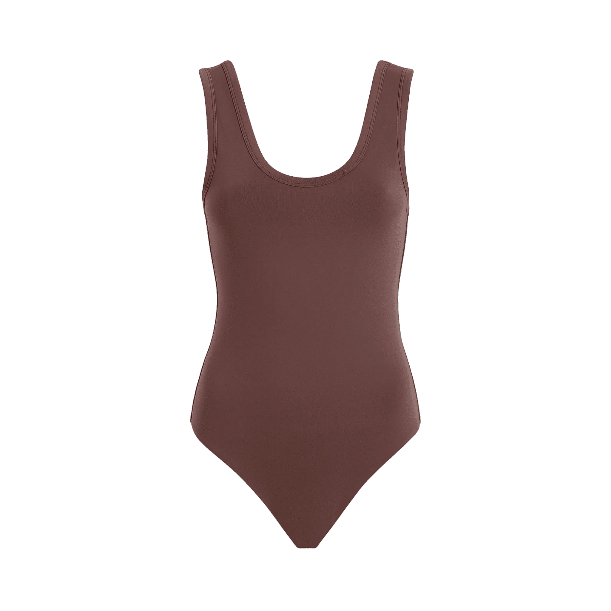 Seamless Scoop Tank Bodysuit | Coffee