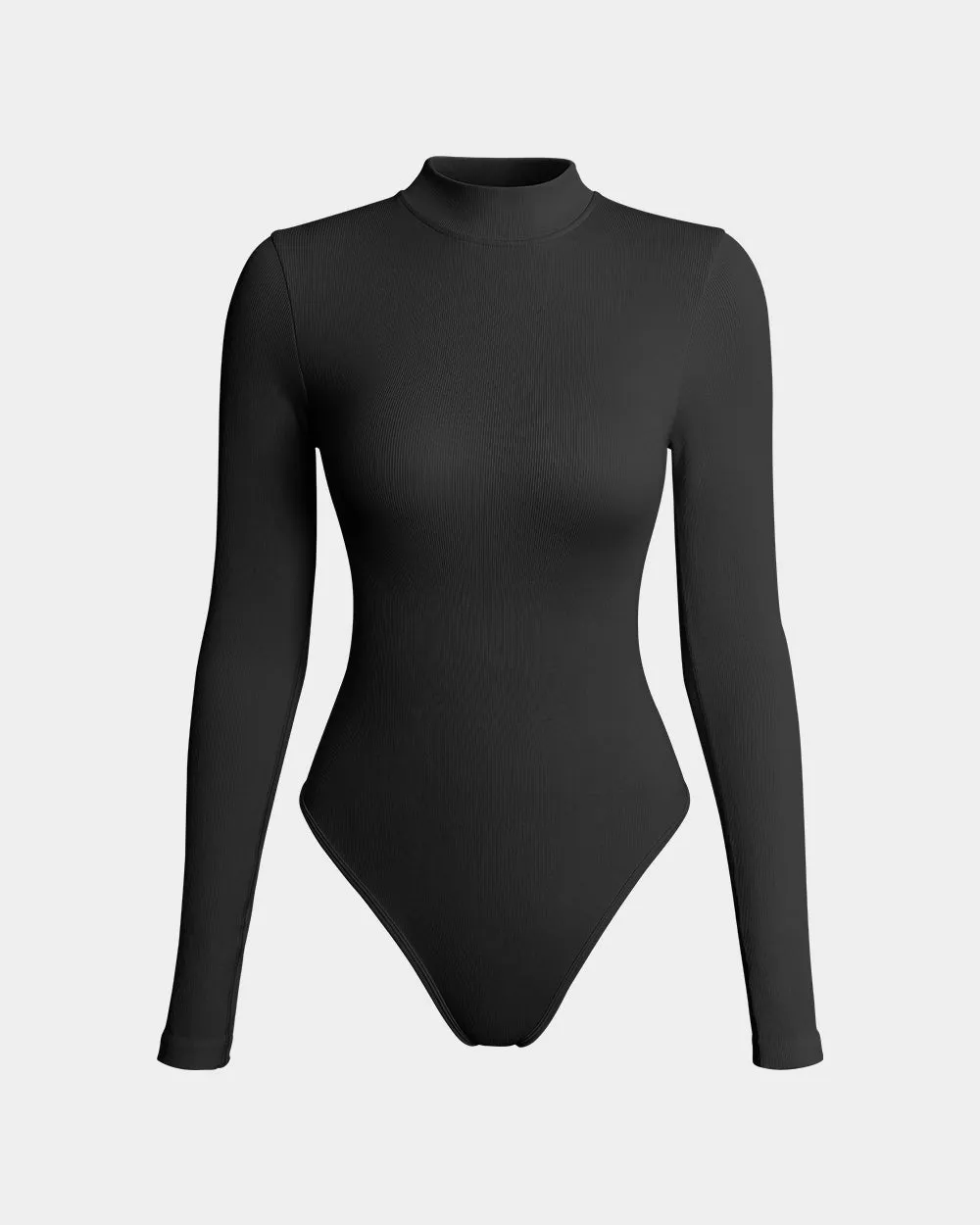 Sexy Ribbed Turtle Neck Long Sleeve Tops Bodysuits