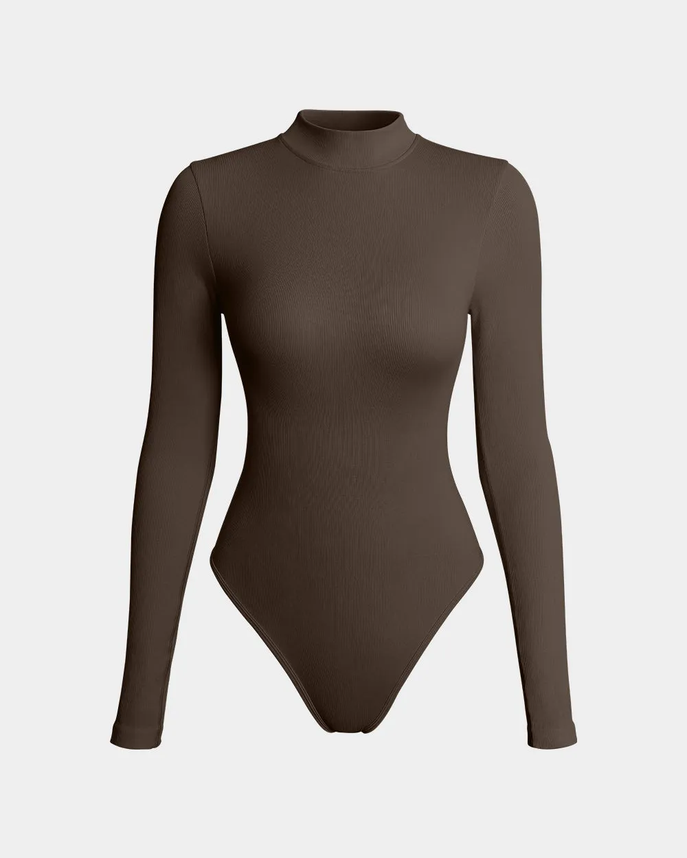 Sexy Ribbed Turtle Neck Long Sleeve Tops Bodysuits