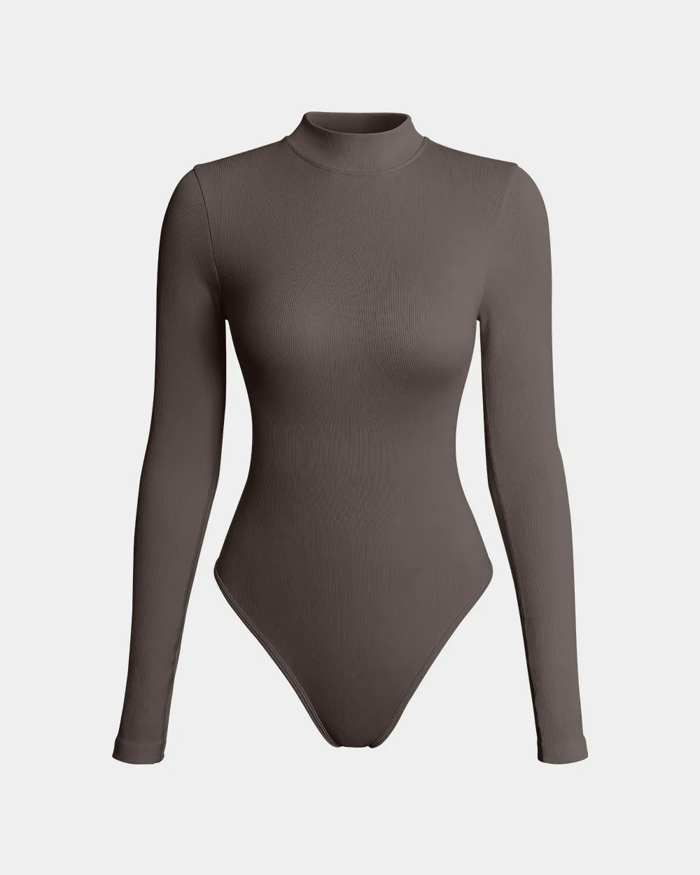 Sexy Ribbed Turtle Neck Long Sleeve Tops Bodysuits