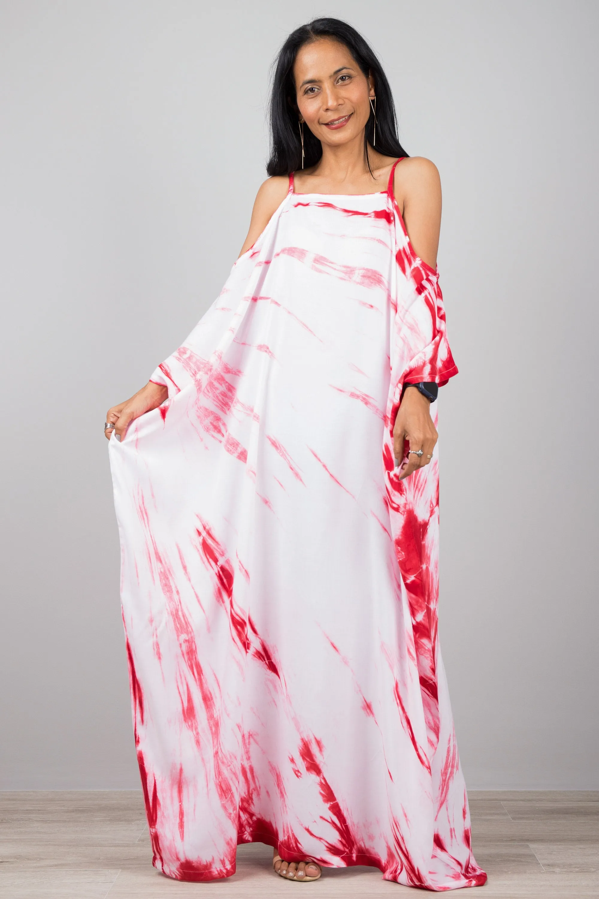 Shibori Tie dye kaftan dress